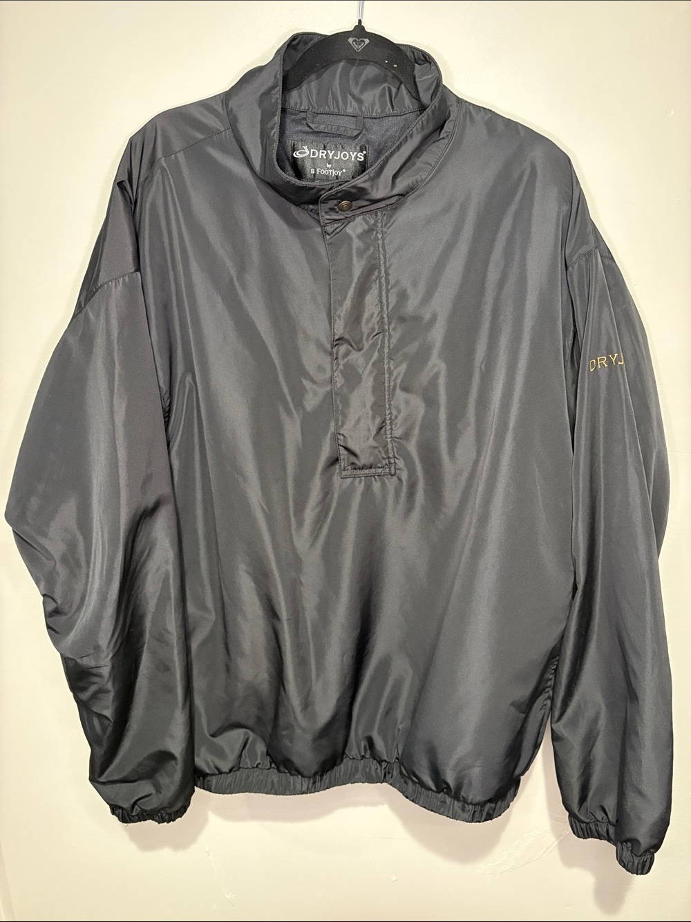FootJoy DryJoys Men’s XL Black 1/2 Zip Golf Rain Pullover Windbreaker